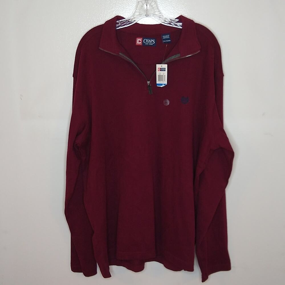 NWT Chaps men's XL burgundy long sleeve pullover.